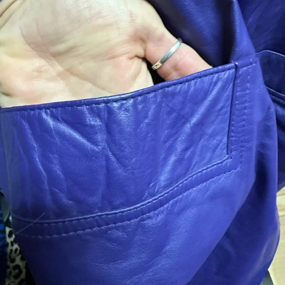 VINTAGE Diana Marco Long Leather  Trench Coat - Picture 6 of 8